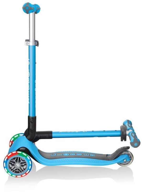 Globber GO-UP Deluxe Fantasy Lights -  wielofunkcyjny jeździk dziecięcy 3w1 | Sky Blue