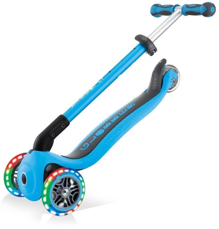 Globber GO-UP Deluxe Fantasy Lights -  wielofunkcyjny jeździk dziecięcy 3w1 | Sky Blue
