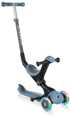 Globber GO-UP Deluxe Fantasy Lights -  wielofunkcyjny jeździk dziecięcy 3w1 | Steel