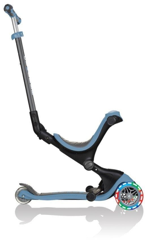 Globber GO-UP Deluxe Fantasy Lights -  wielofunkcyjny jeździk dziecięcy 3w1 | Steel