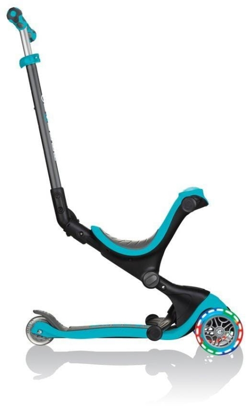 Globber GO-UP Deluxe Fantasy Lights -  wielofunkcyjny jeździk dziecięcy 3w1 | Teal