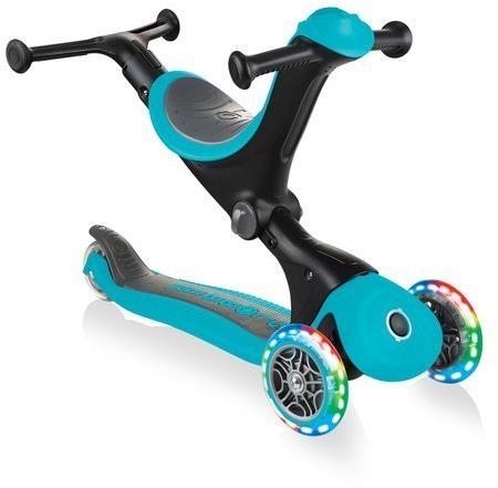 Globber GO-UP Deluxe Fantasy Lights -  wielofunkcyjny jeździk dziecięcy 3w1 | Teal