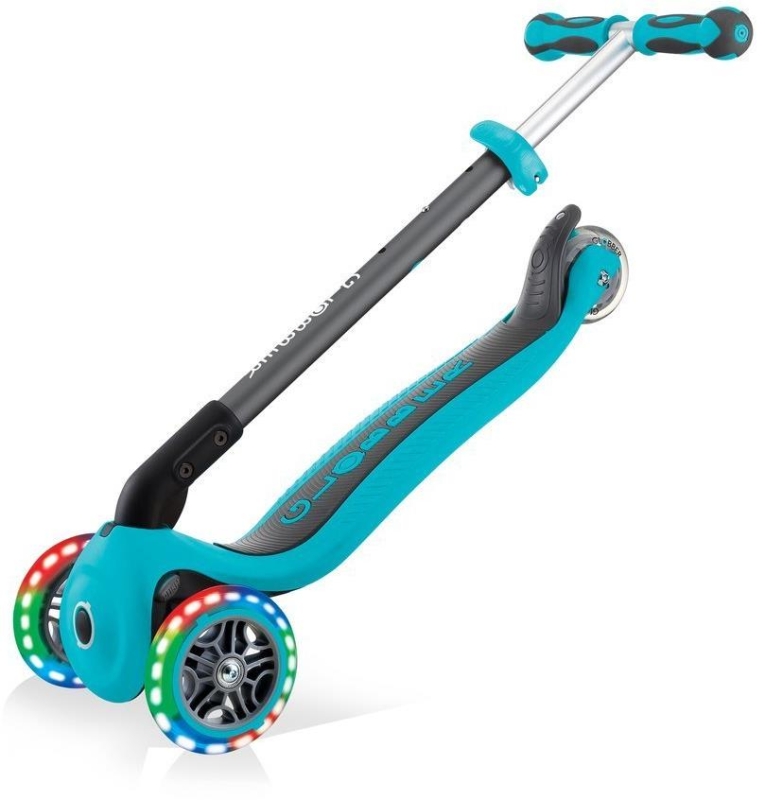 Globber GO-UP Deluxe Fantasy Lights -  wielofunkcyjny jeździk dziecięcy 3w1 | Teal