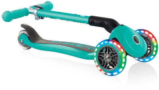 Globber Junior Foldable Lights - hulajnoga 3-kołowa | Emerald Green