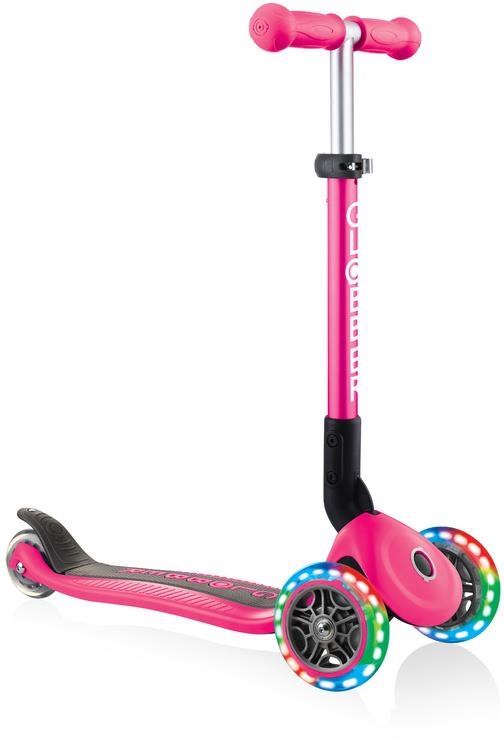Globber Junior Foldable Lights - hulajnoga 3-kołowa | Fuchsia
