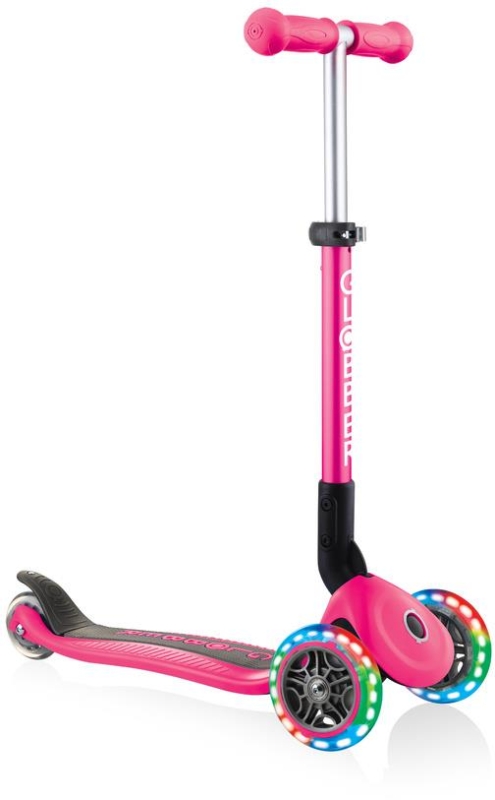 Globber Junior Foldable Lights - hulajnoga 3-kołowa | Fuchsia