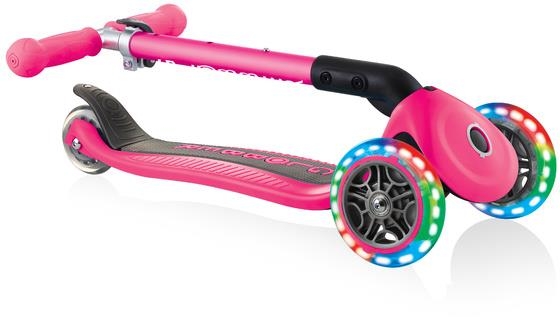 Globber Junior Foldable Lights - hulajnoga 3-kołowa | Fuchsia