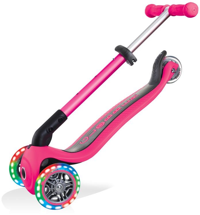 Globber Junior Foldable Lights - hulajnoga 3-kołowa | Fuchsia