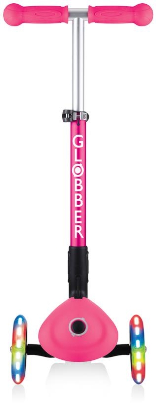 Globber Junior Foldable Lights - hulajnoga 3-kołowa | Fuchsia