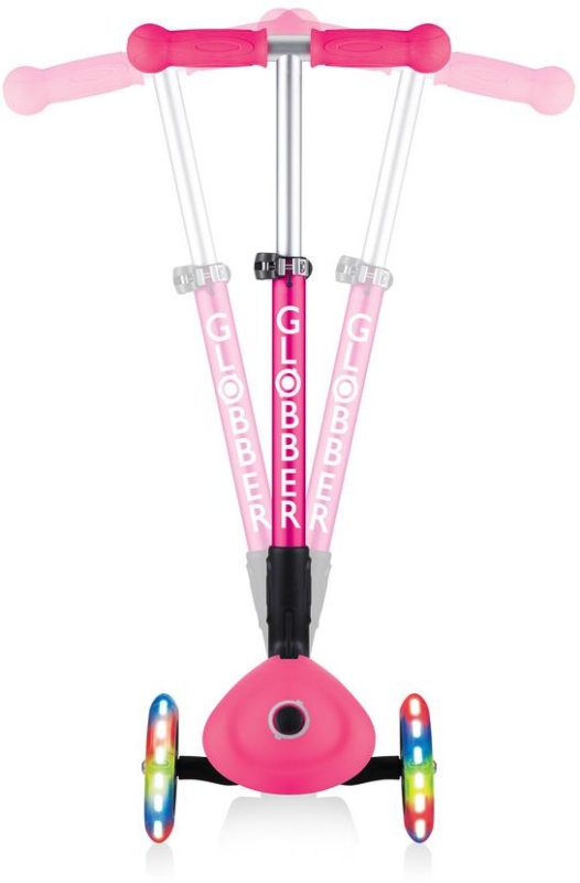 Globber Junior Foldable Lights - hulajnoga 3-kołowa | Fuchsia