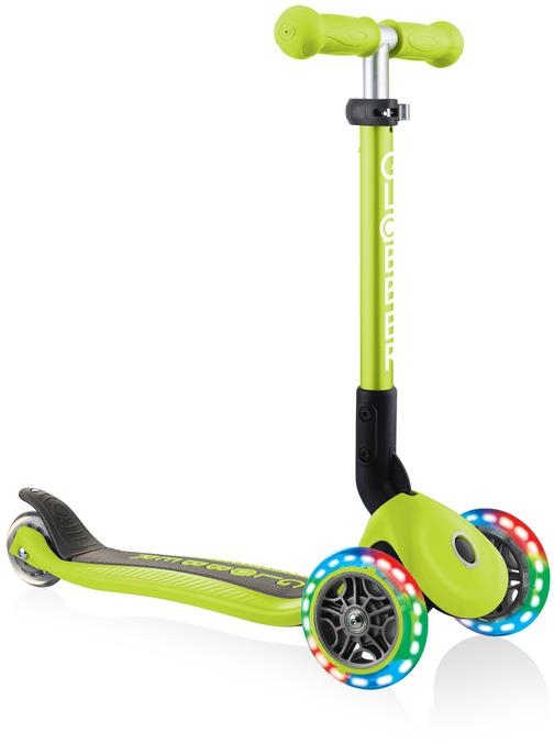 Globber Junior Foldable Lights - hulajnoga 3-kołowa | Lime Green