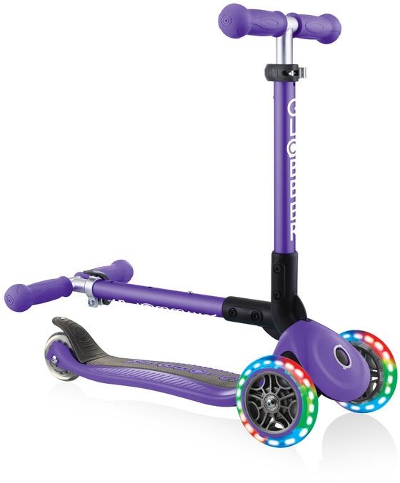 Globber Junior Foldable Lights - hulajnoga 3-kołowa | Violet