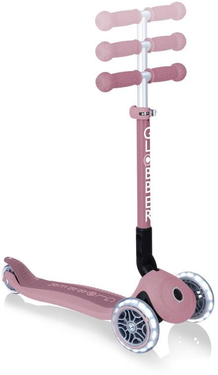 Globber Junior Foldable Lights ECOlogic - hulajnoga 3-kołowa | Berry
