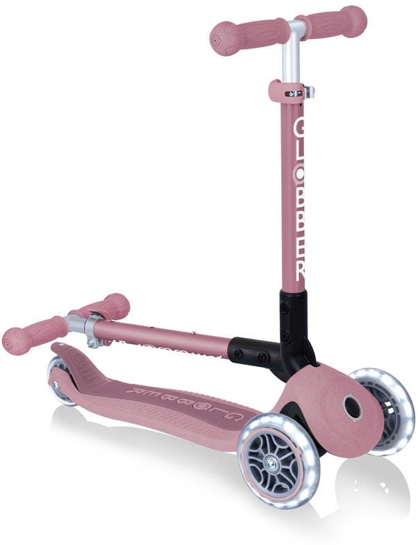 Globber Junior Foldable Lights ECOlogic - hulajnoga 3-kołowa | Berry