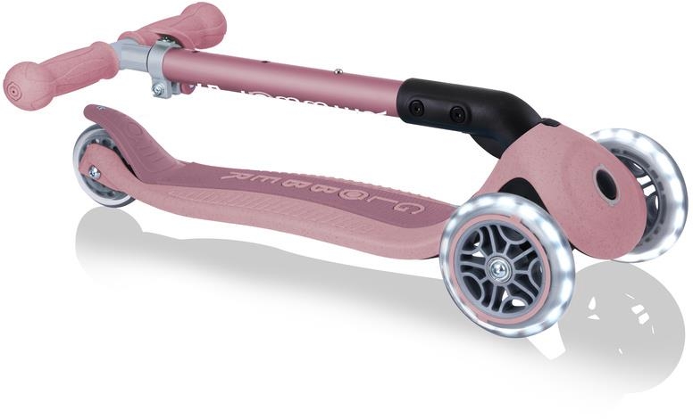 Globber Junior Foldable Lights ECOlogic - hulajnoga 3-kołowa | Berry