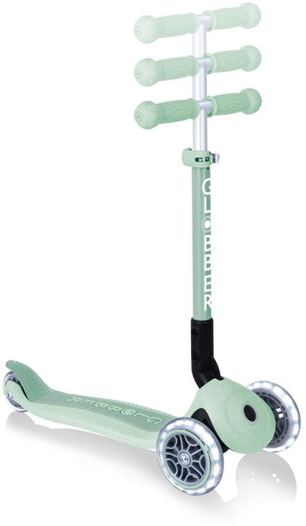 Globber Junior Foldable Lights ECOlogic - hulajnoga 3-kołowa | Pistachio