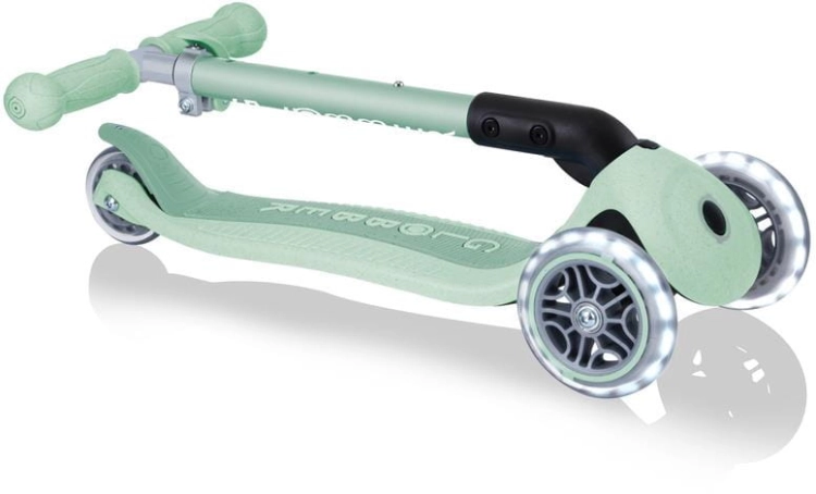 Globber Junior Foldable Lights ECOlogic - hulajnoga 3-kołowa | Pistachio