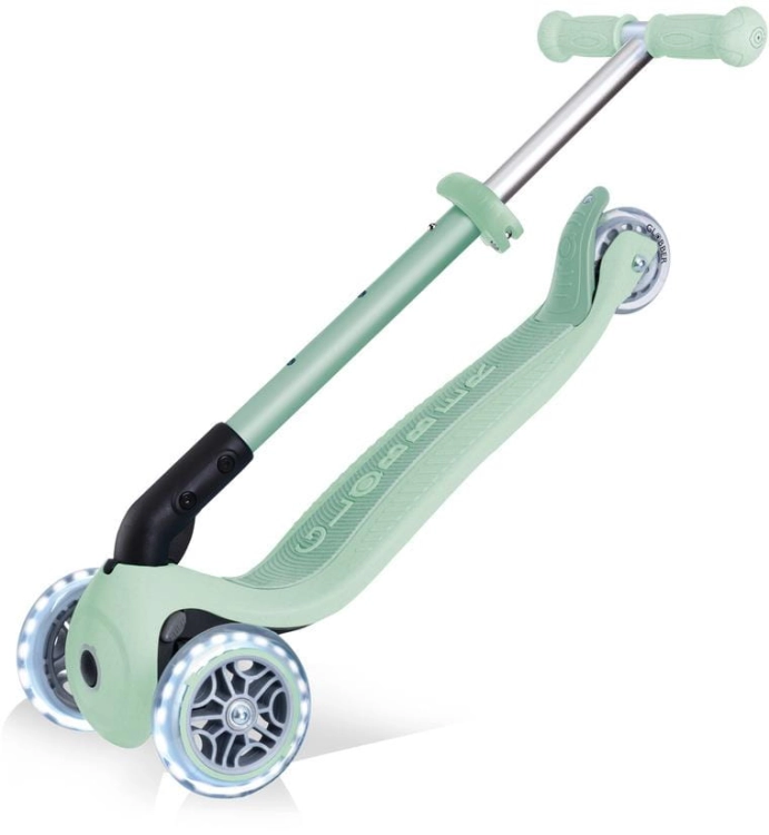 Globber Junior Foldable Lights ECOlogic - hulajnoga 3-kołowa | Pistachio