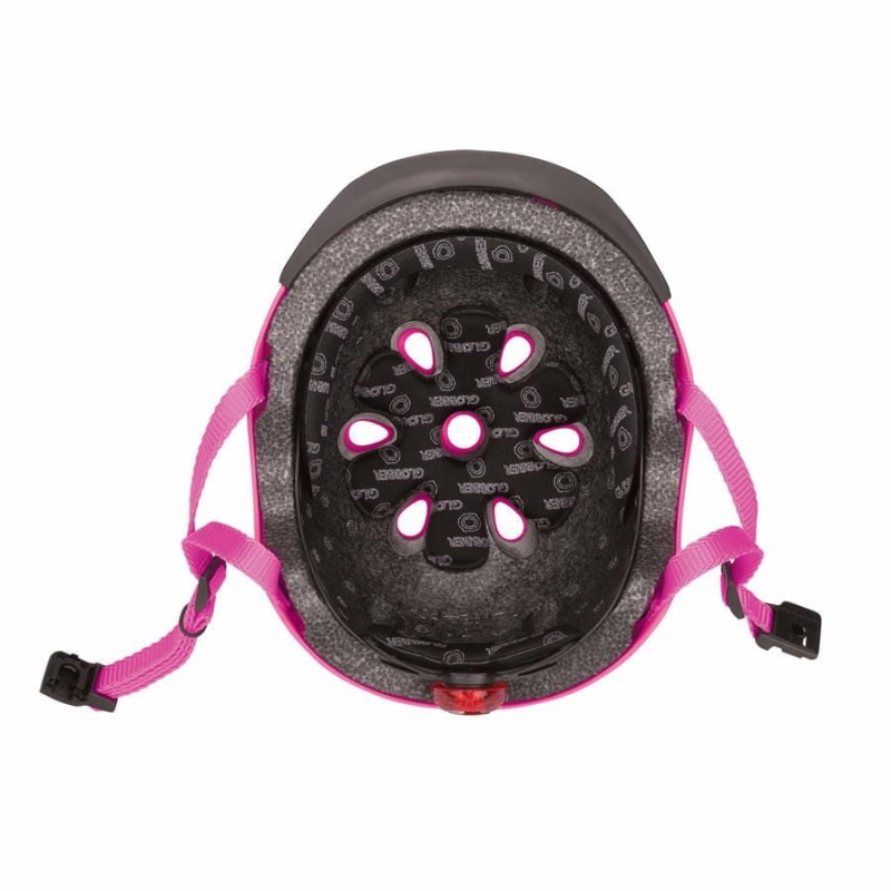 Globber Elite Lights - kask dziecięcy XS/S | Deep Pink-Flower