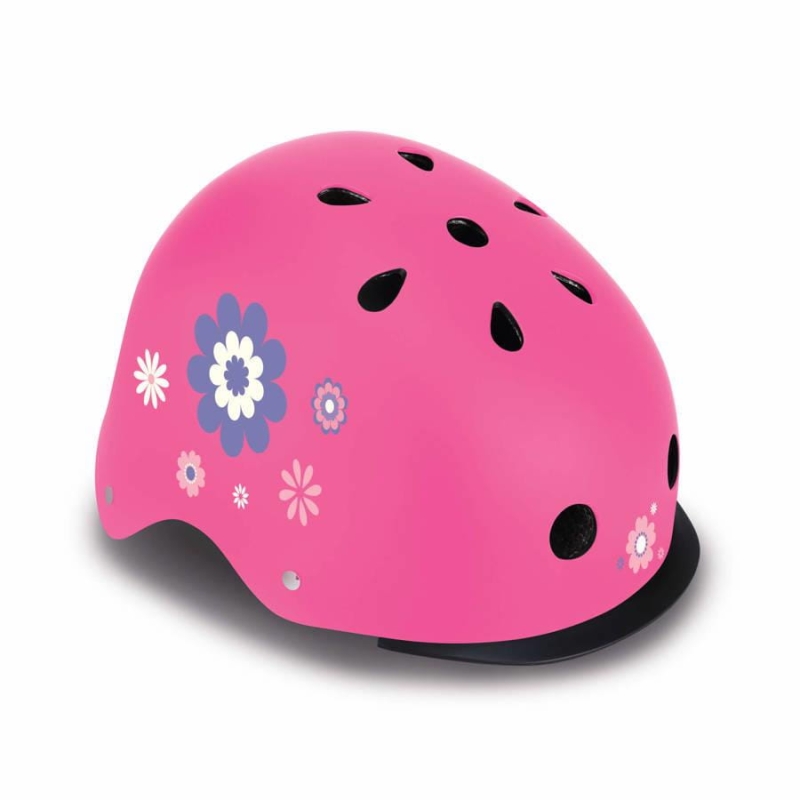 Globber Elite Lights - kask dziecięcy XS/S | Deep Pink-Flower