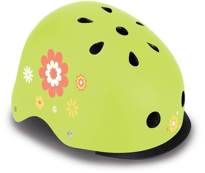 Globber Elite Lights - kask dziecięcy XS/S | Lime-Green Flower