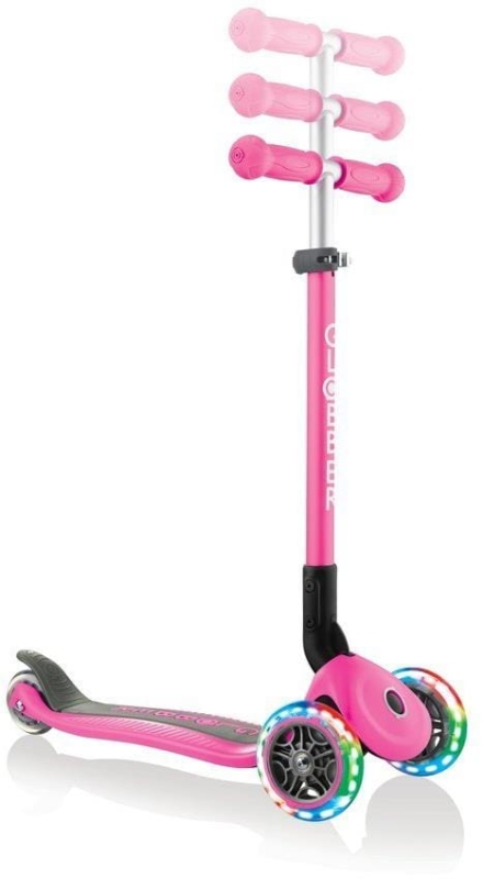 Globber Primo Foldable Lights - hulajnoga 3 kołowa LED | Deep Pink