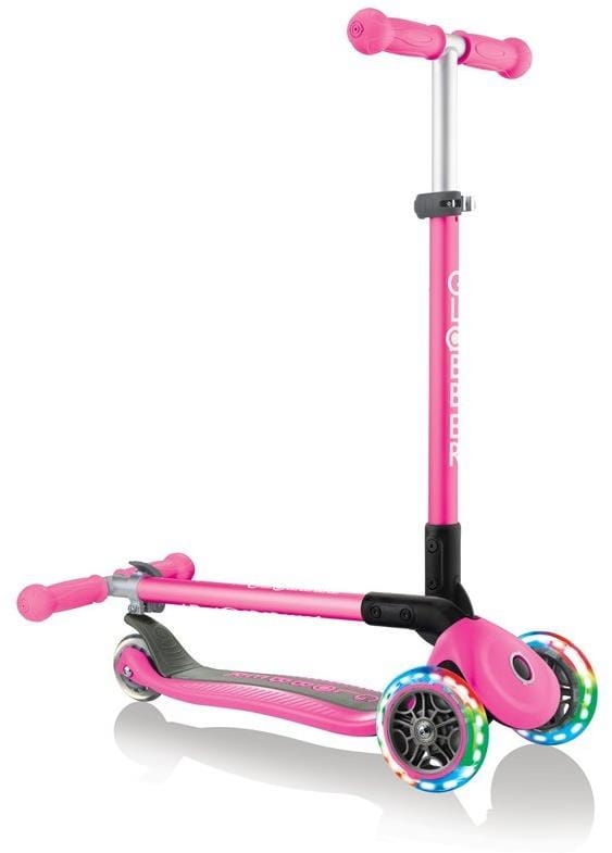 Globber Primo Foldable Lights - hulajnoga 3 kołowa LED | Deep Pink