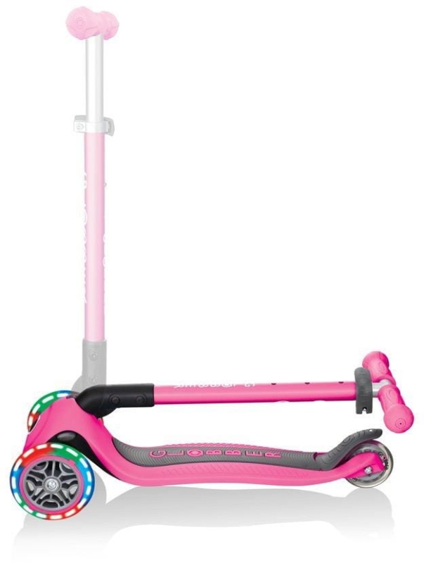 Globber Primo Foldable Lights - hulajnoga 3 kołowa LED | Deep Pink