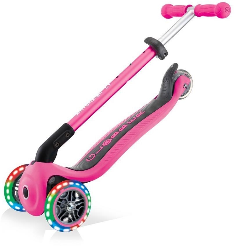 Globber Primo Foldable Lights - hulajnoga 3 kołowa LED | Deep Pink