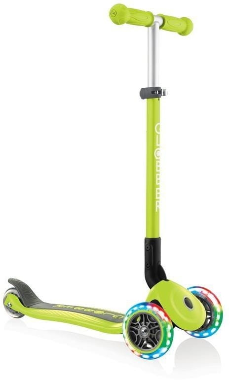 Globber Primo Foldable Lights - hulajnoga 3 kołowa LED | Lime Green