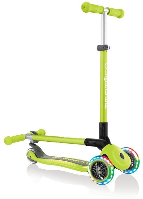Globber Primo Foldable Lights - hulajnoga 3 kołowa LED | Lime Green