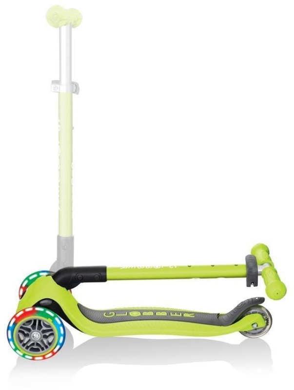 Globber Primo Foldable Lights - hulajnoga 3 kołowa LED | Lime Green
