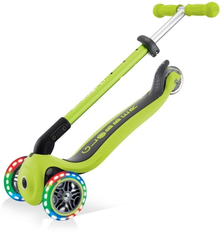Globber Primo Foldable Lights - hulajnoga 3 kołowa LED | Lime Green