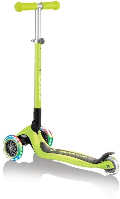 Globber Primo Foldable Lights - hulajnoga 3 kołowa LED | Lime Green