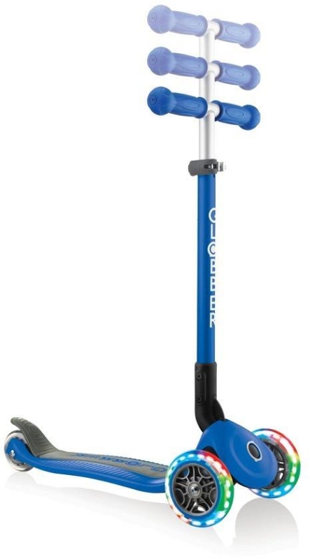 Globber Primo Foldable Lights - hulajnoga 3 kołowa LED | Navy Blue
