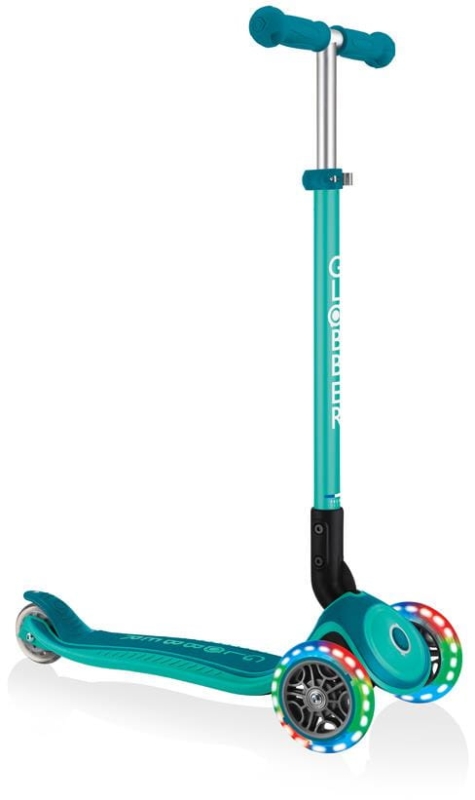 Globber Primo Foldable Plus Lights - hulajnoga 3 kołowa | Emerald Green