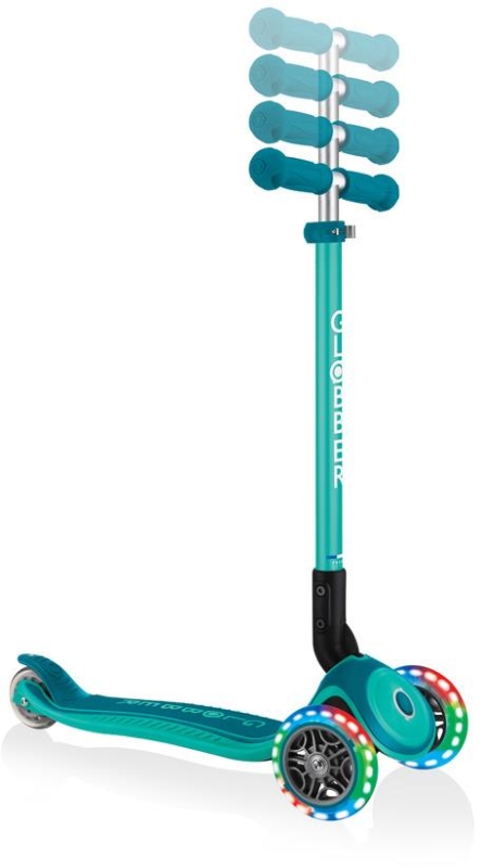 Globber Primo Foldable Plus Lights - hulajnoga 3 kołowa | Emerald Green