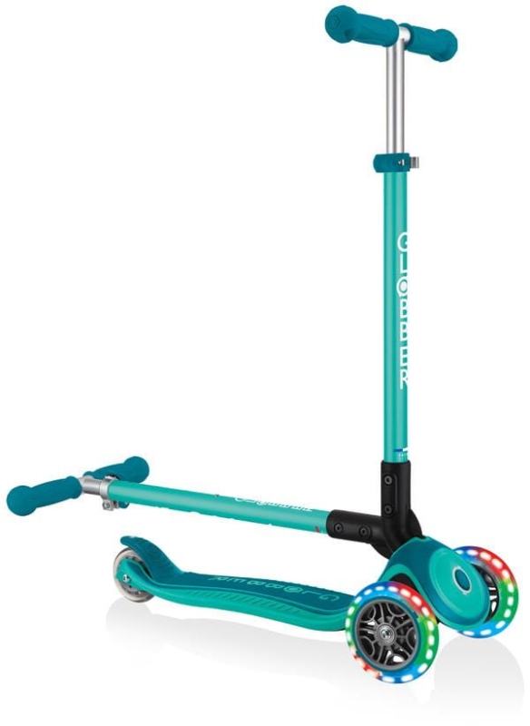 Globber Primo Foldable Plus Lights - hulajnoga 3 kołowa | Emerald Green