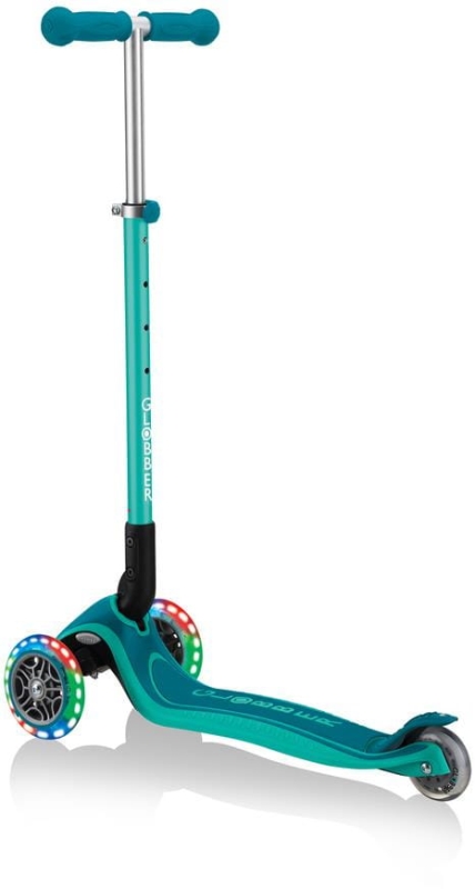 Globber Primo Foldable Plus Lights - hulajnoga 3 kołowa | Emerald Green