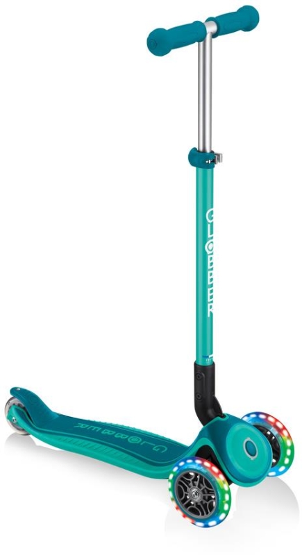 Globber Primo Foldable Plus Lights - hulajnoga 3 kołowa | Emerald Green