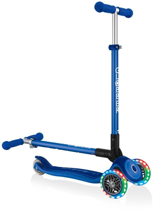 Globber Primo Foldable Plus Lights - hulajnoga 3 kołowa | Navy Blue