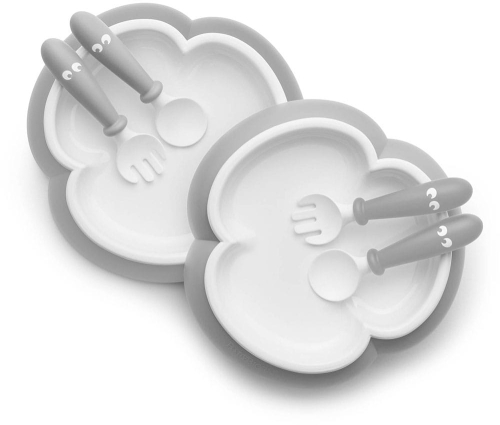 BabyBjorn - zestaw talerzyków i sztućców | Grey