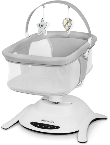 Lionelo Bella Set - multimedialny, wielofunkcyjny leżaczek bujaczek  2w1 z gondolą | Grey Concrete