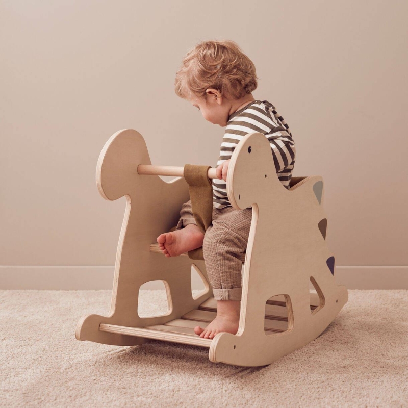 Kid's Concept - Bujaczek na biegunach Dino wood | Multicolor (NEO)
