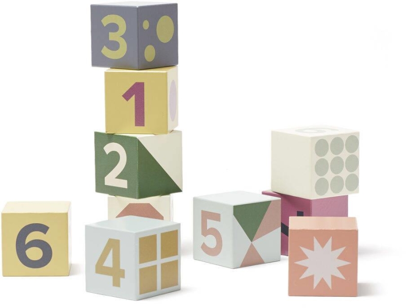 Kid's Concept - Kostki do układania drewniane 1-10 | Multicolor (EDVIN)