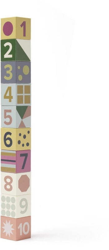 Kid's Concept - Kostki do układania drewniane 1-10 | Multicolor (EDVIN)