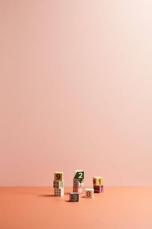 Kid's Concept - Kostki do układania drewniane 1-10 | Multicolor (EDVIN)