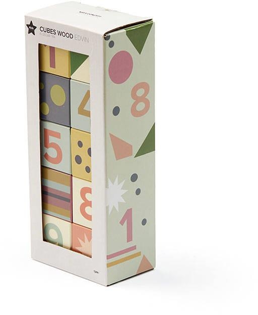 Kid's Concept - Kostki do układania drewniane 1-10 | Multicolor (EDVIN)