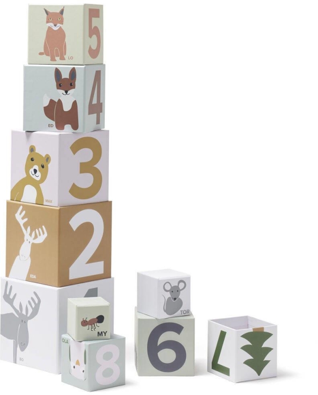 Kid's Concept - Kostki do układania papierowe 1-10 | Multicolor (EDVIN)