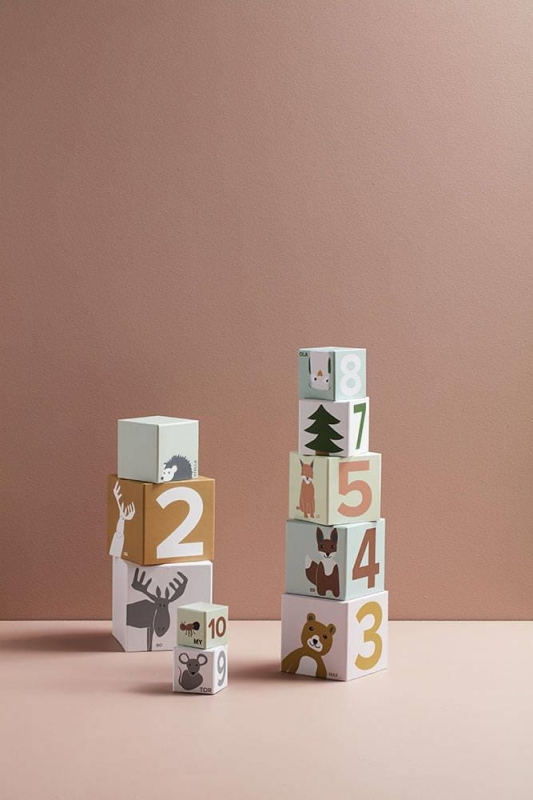 Kid's Concept - Kostki do układania papierowe 1-10 | Multicolor (EDVIN)